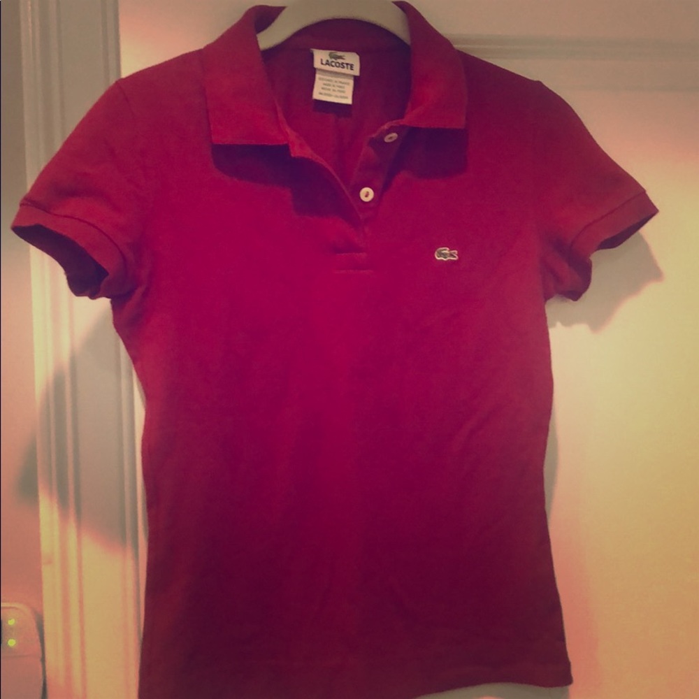 Lacoste Fitted Red Polo size Small